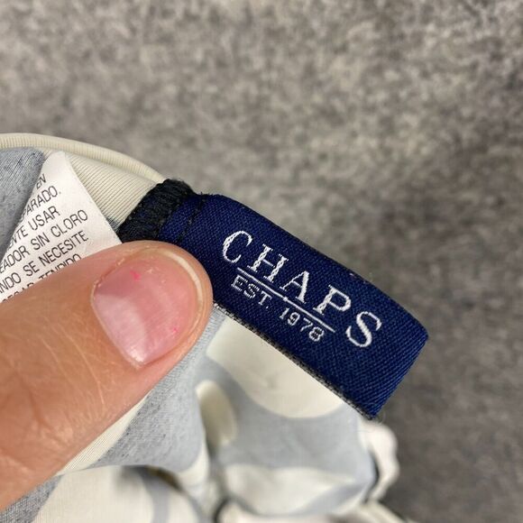 Chaps Tankini Top Women 14 Black Polka Dot Sleeveless Halter Neck Push Up Swim - Picture 5 of 7